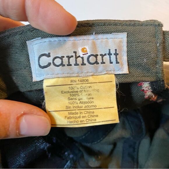 CARHARTT SINCE 1889 mens adjustable army green worn in work trucker hat cap - Picture 5 of 7